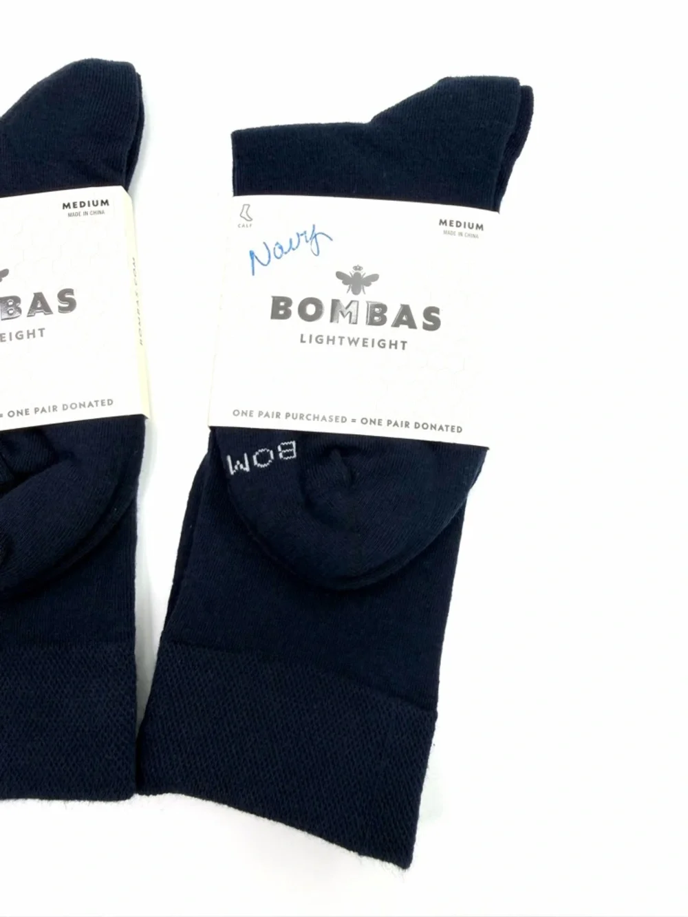 Bombas Navy Blue Lightweight Women’s Calf Dress Crew Socks Set of 3 Pairs NWT
